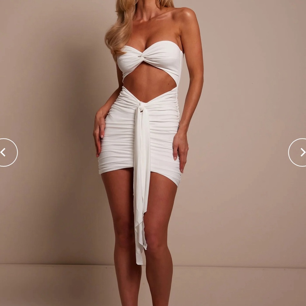 MARS THE LABEL White knot Bandeau dress